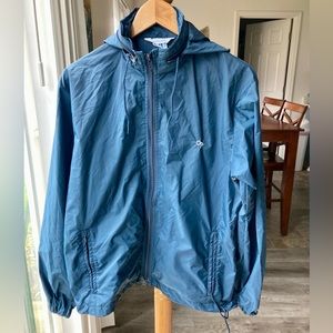 Vintage OP Dark Blue Women’s Rain Jacket/ Weather Wear (S)